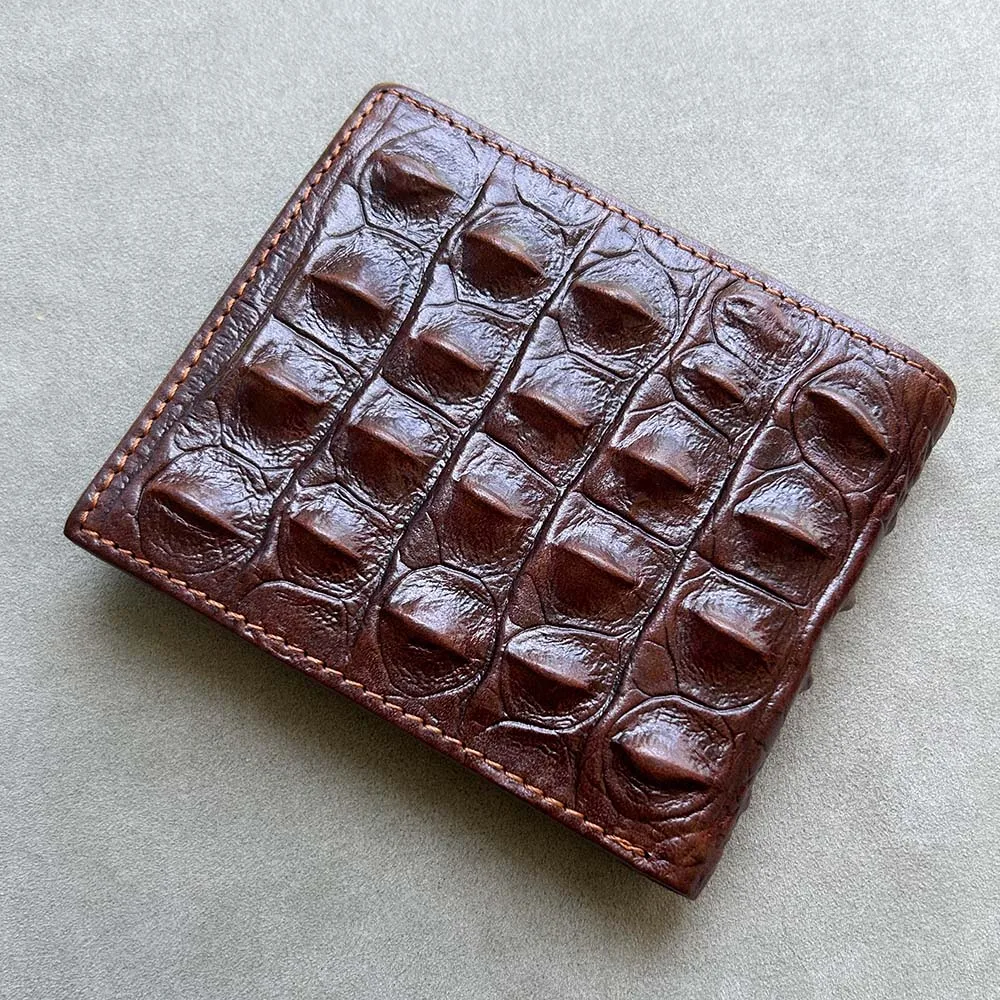 Portefeuilles en cuir véritable motif crocodile pour hommes, pochette et sac à main pour hommes, portefeuille à pince Portomonee, qualité supérieure