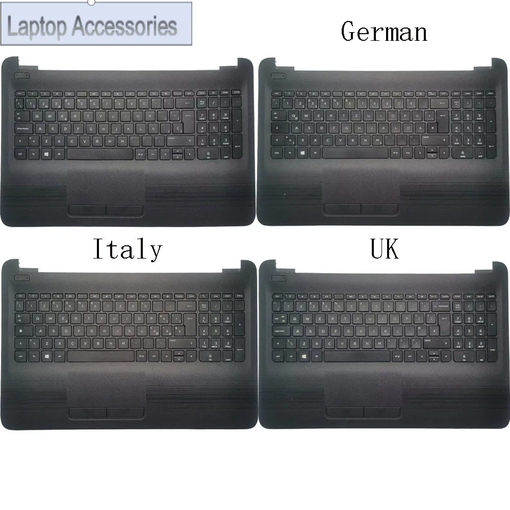 

New Spanish/Italy/UK/German/US Keyboard For HP TPN-C125 TPN-C126 15-AC 15-AY 15-AF 15-BA 250 G4 G5 With Palmrest Upper Cover