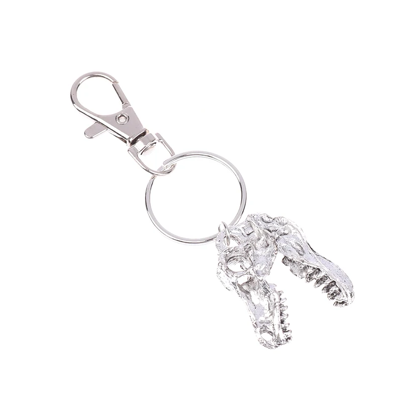 

Dinosaur Skull Keychain Tyrannosaurus Rex Cyberpunk Goth Animal Teeth Skeleton Cranium Gothic Jewelry Gift