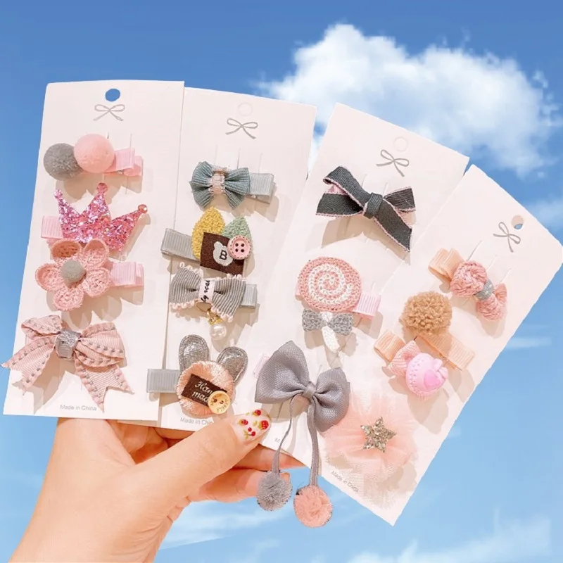 4PCS/Set New Korean Girls Cute Bangs Hair Clips Kids&Baby Lovely Hairpins Headband Barrettes Fashion Hair Accessories