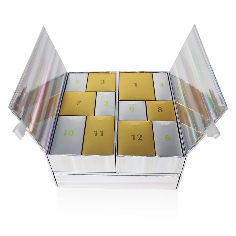 2025High-end Christmas Advent Calendar Box Customization Double Door 24 Day Stud Earrings Necklace Calendar Box - Image 3