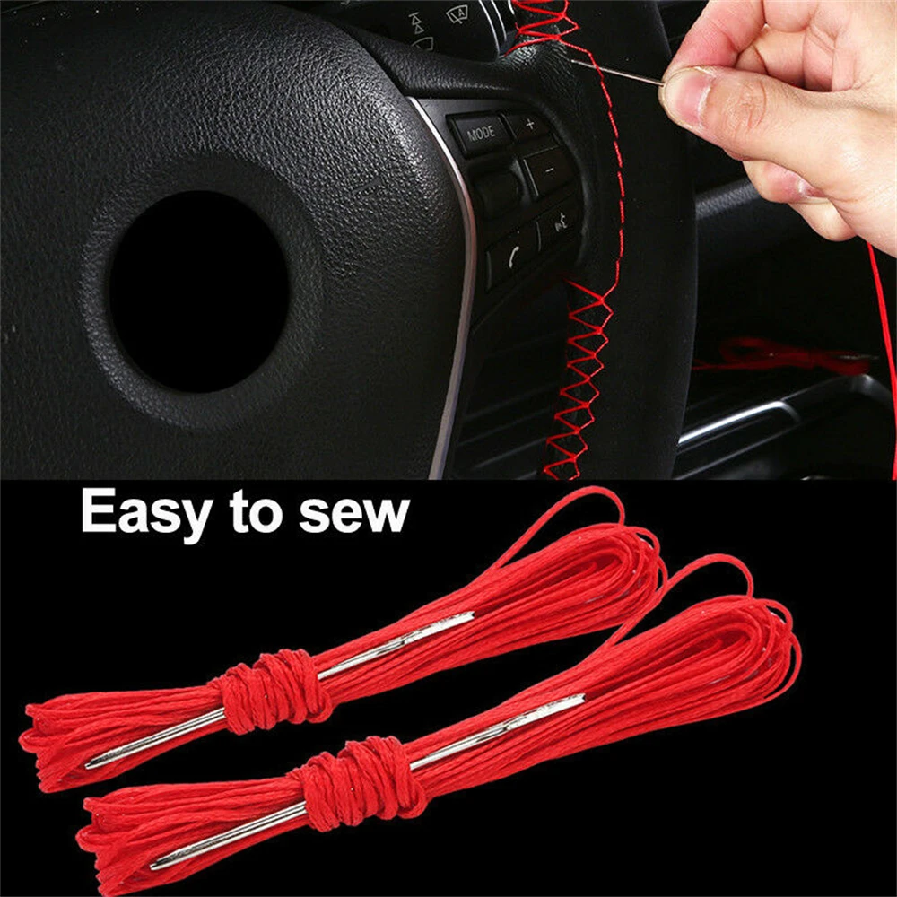 Universal Wildleder Leder Abdeckung Lenkräder Stich Steer Abdeckung DIY Hand Nähen Sport Racing Auto Lenkrad Abdeckungen – Detail 3