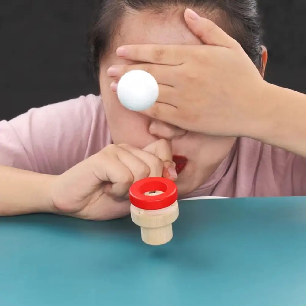 Soplador de bolas colgante de madera, bola flotante educativa intelectual, juego Unisex para padres, entrenamiento de capacidad pulmonar