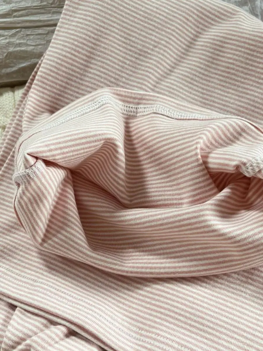 Striped Pink Vest Pants 2 Pieces Set Pajama Woman Lace Trim Bow Slim Tank Top High Waist Straight Long Pant Cotton Sweet Sets