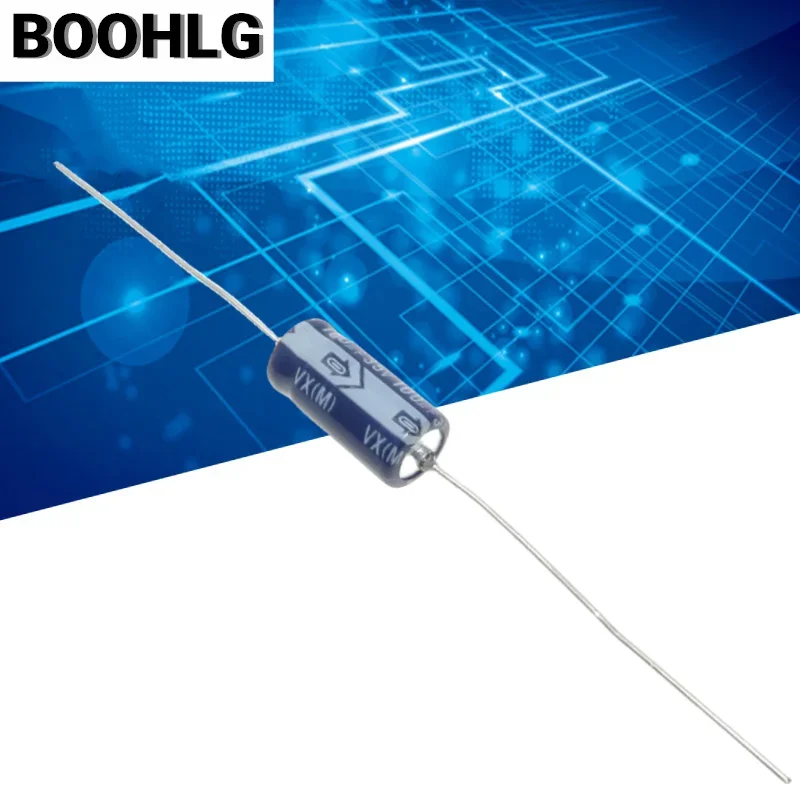 10PCS imported filter capacitor horizontal axial polarized electrolytic capacitor 35v 100uf 8X16mm