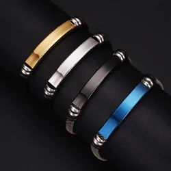 10pcs 6mm Width 21cm Length New Fashion Men's Hip-Hop Punk Titanium Steel Bracelet For Men Can Be Laser Engraving Charm Bracelet