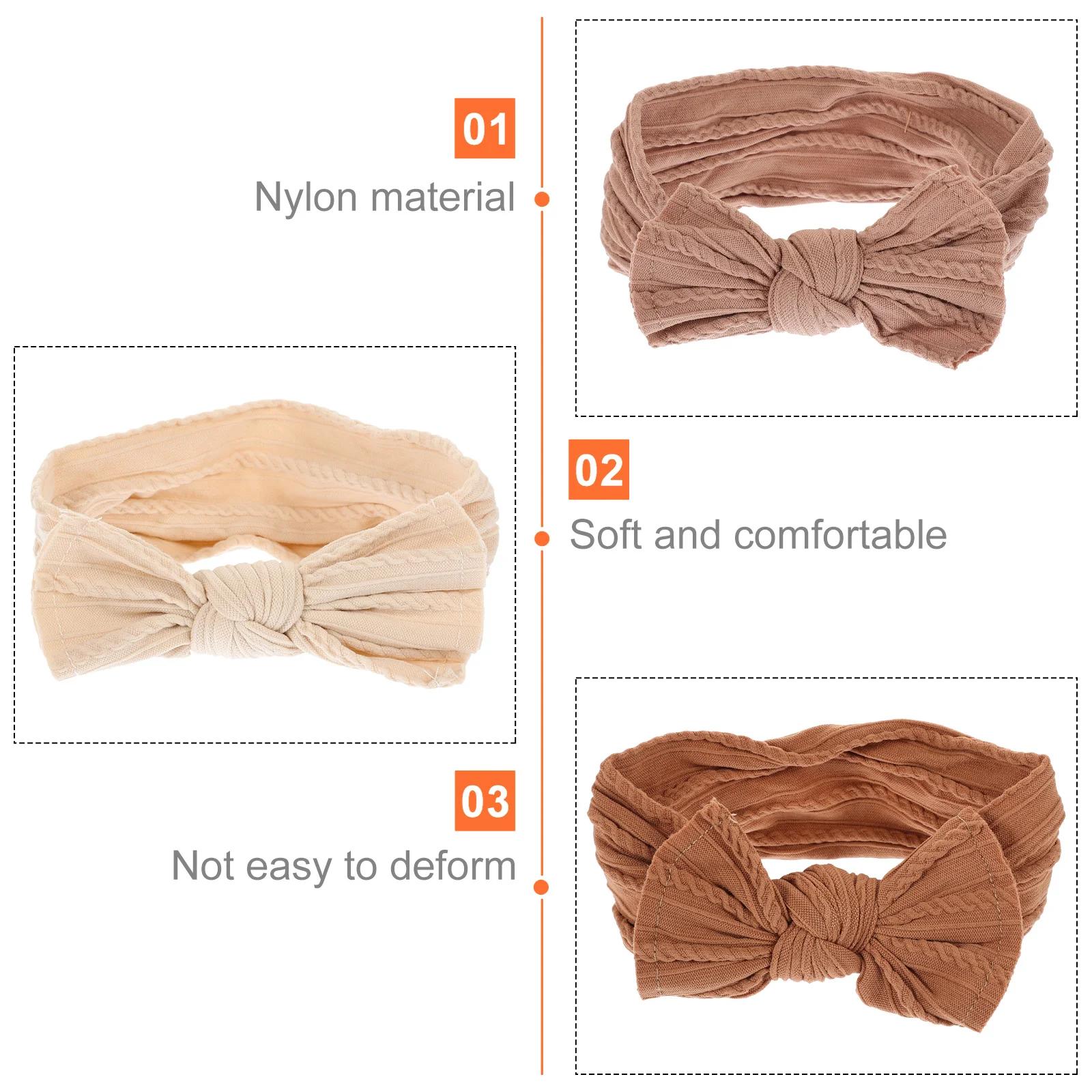 

3Pcs Baby Nylon Headbands Soft Elastic Bows Baby Girl Hair Accessories Adorable Outfit Toddler Headband Kids Accessories