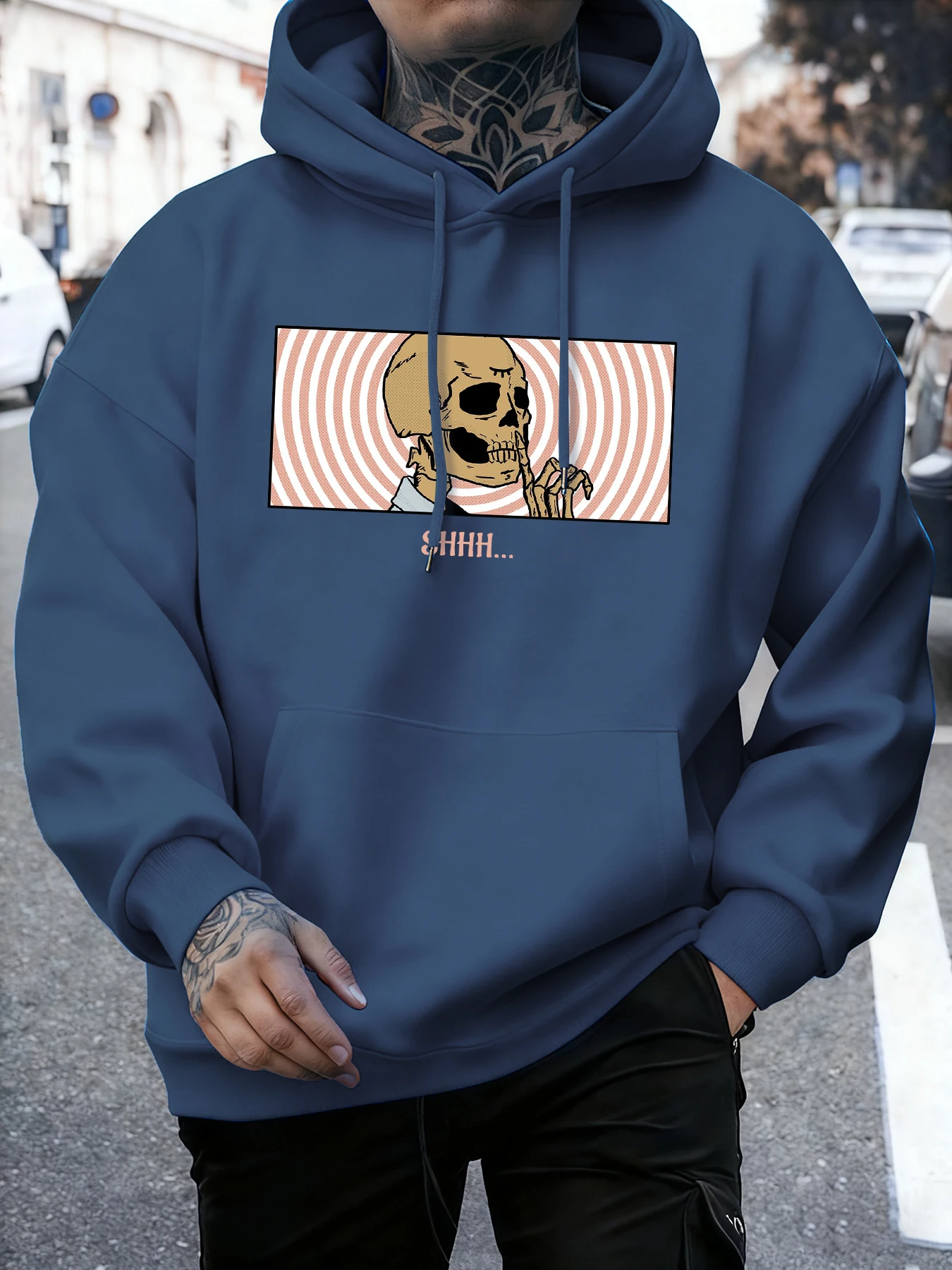 الجمجمة تحت النظر هوديي الرجال الخريف الدافئة فضفاض البلوز ملابس الصوف غير رسمية للجنسين أساسيات كل مباراة هوديس