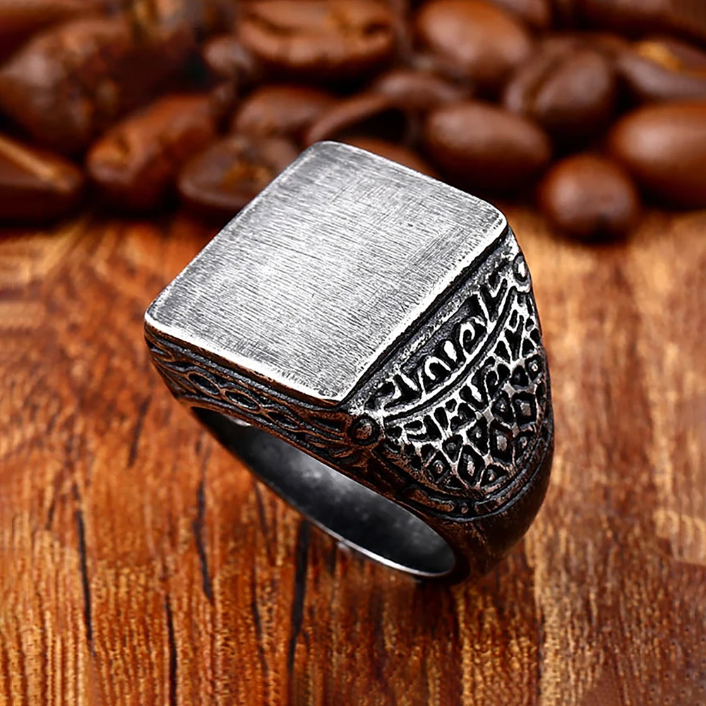 

Vintage Unique Stainless Steel Carved Ring For Men Women Punk Simple Antique Rings Fashion Creativity Jewelry Gifts Wholesale