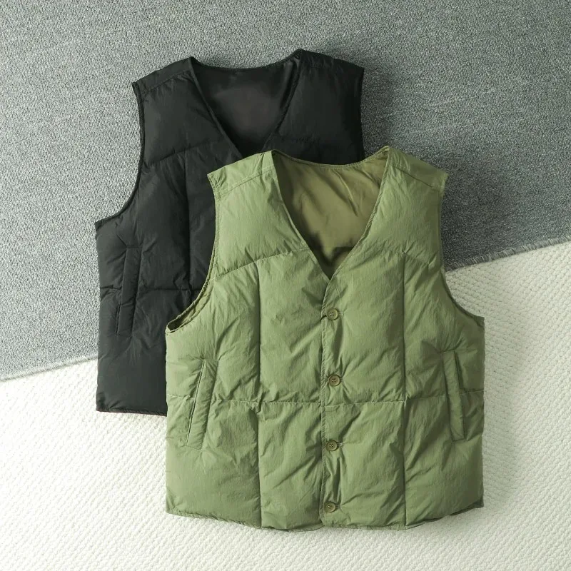 

Windproof Waterproof Men's Outdoor Casual V-ne Cotton Vest Winter Warm Leisure Order Stand Fit Youth Faion