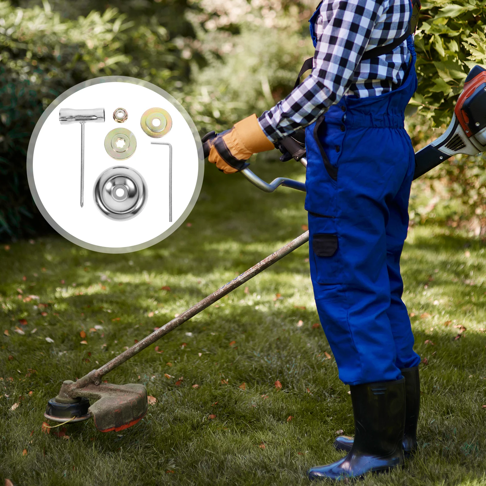 

6pcs Universal Head Adapter For 25Mm Spindle Low Vibration Lawn Mower Tools Line Repair Kit String Trimmer Yard Tools