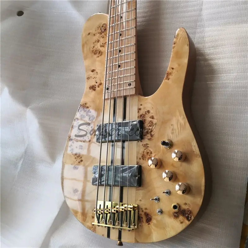 22 Frets Bass Guitar 5 Strings Gold Accessories Maple Fingerboard Customized Color Style Factory Outlet Professional Performance