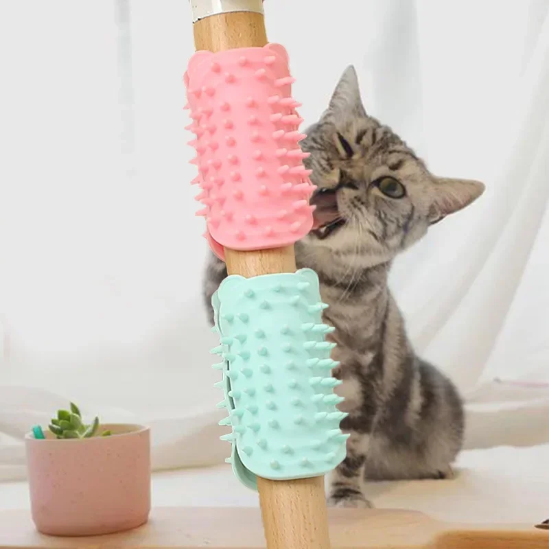 Cat Self Groomer Massager For Indoor Cats Scratcher Scratching Brush Remove Hair Comb Grooming Table Dog Kitten Care Accessories