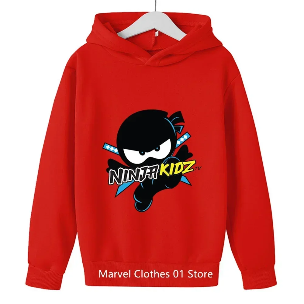 Boys Hooded Girls T Shirt NINJA KIDZ Hoodie Kids Casual Sweatershirt Child Fashion Clothes Cotton Birthday Girl Costume 3-14Y