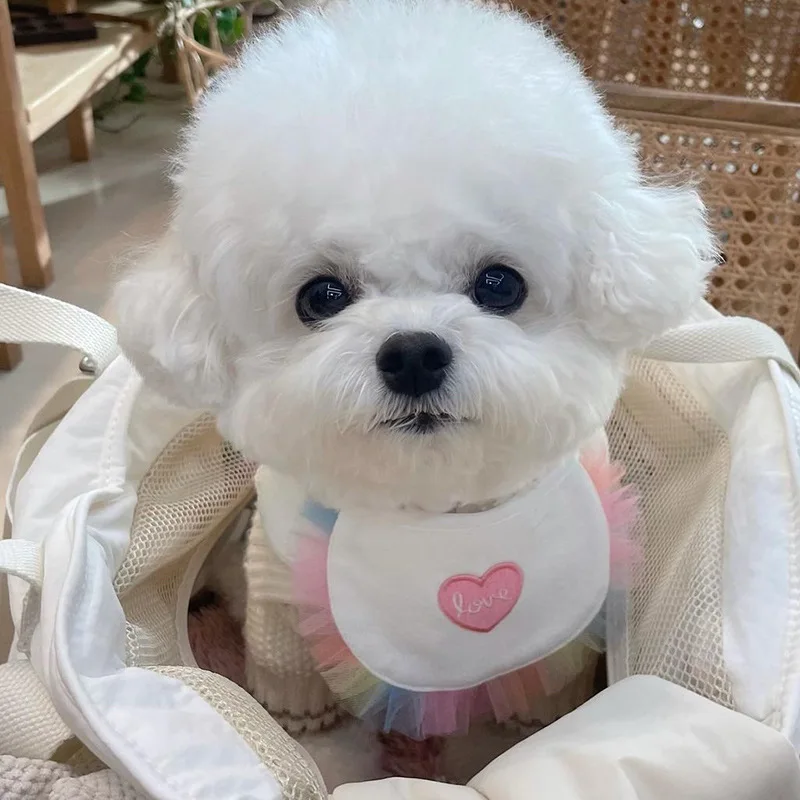 

ins Dog Cat Love Bib Pet Saliva Towel Bichon Teddy Hiromi Bib Cat Pets Triangle Scarf Cat Saliva Towel Cat Dog-accessories