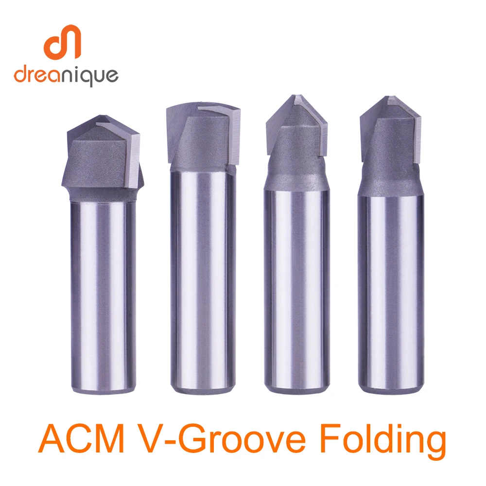 Dreanique-roteador Retangular Groove Material Composto de Alumínio Painel Acm 90 Graus Cnc Haste v Bit 12.7 mm 1pc