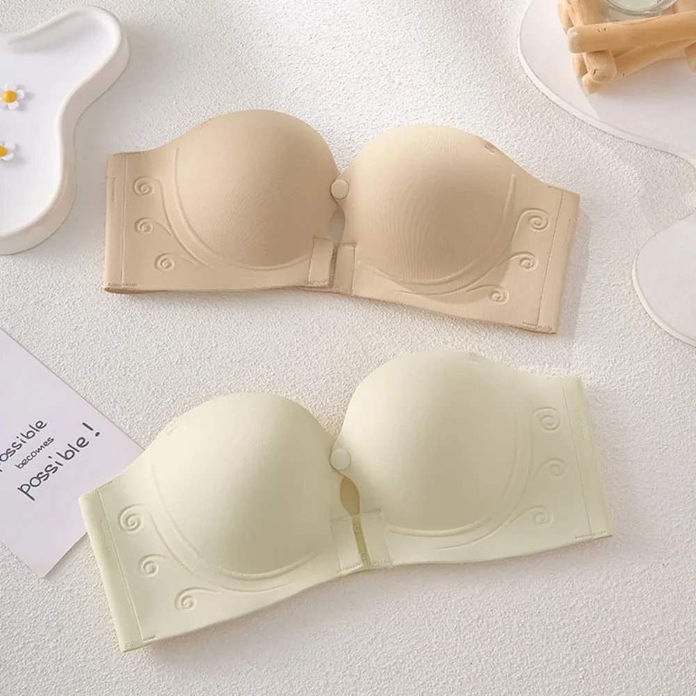 

Wrap the Chest Wireless Deep V Bra Close-fitting Shockproof Front Buckle Brassiere Front Buckle Anti-sagging Push Up Underwear