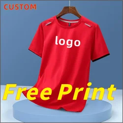 Sports Quick Dried T-shirt Customized Elastic Breathable Round Neck Short Sleeve Printed Logo Icon Summer Outdoor Men's and Wome