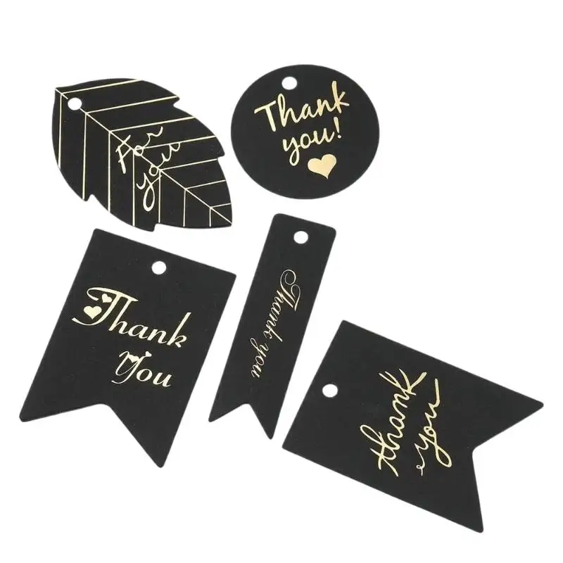 50 Stück Schwarz-Weiß Papierkarten Handgemachte Geschenkverpackung DIY Schmuckzubehör Preisetiketten Bronzestempel Dankesanhänger – Detail 14