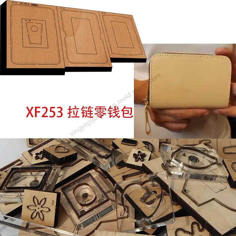 

Handmade Wooden Zipper Coin Wallet Knife Die Leather Craft Punch Hand Tool Cut Knife Mould XF253 Leather Tools