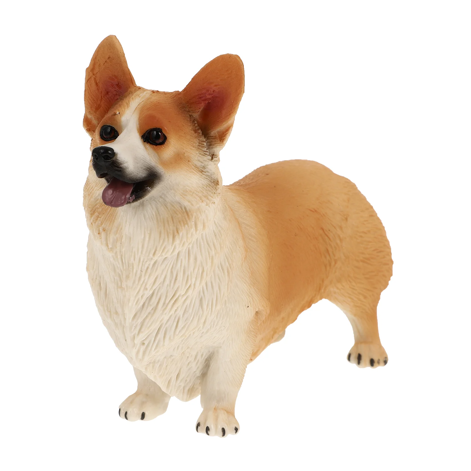 

1pc Simulation Dog Figurine Corgi Pet Ornament Static Solid Animal Model Desktop Decoration (Standing Corgi)