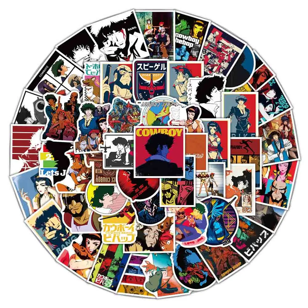 10/30/50/100pcs Classic Anime Cowboy Bebop Stickers Cool Cartoon Graffiti Decals for Notebook Suitcase Guitar Magan Sticker Toys