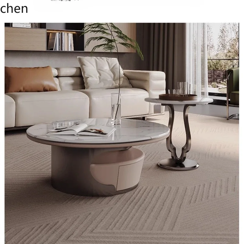 C6.15 rock slab light luxury coffee table household storage living room oval coffee table table