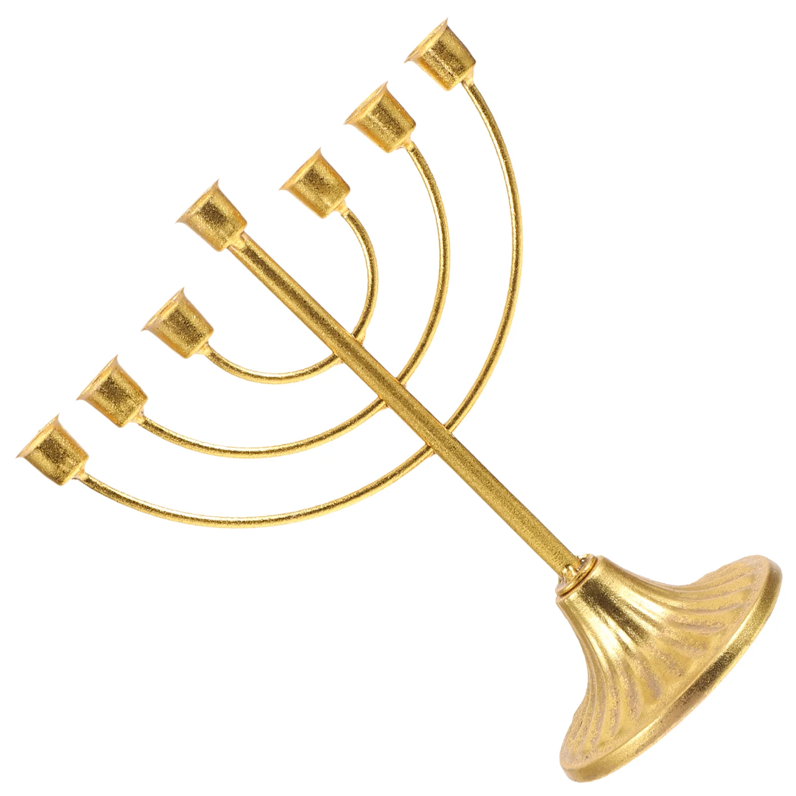 

Hanukkah Menorah Holder Decor Desktop Ornaments Vintage Candlesticks Metal for Table Wrought