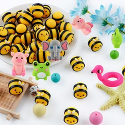 8Pcs/Lot 3D Silicone Focal Beads Bee Frog Pig Animal Beads For Jewelry Making DIY Bracelet Keychain Beadable Pen Accessories