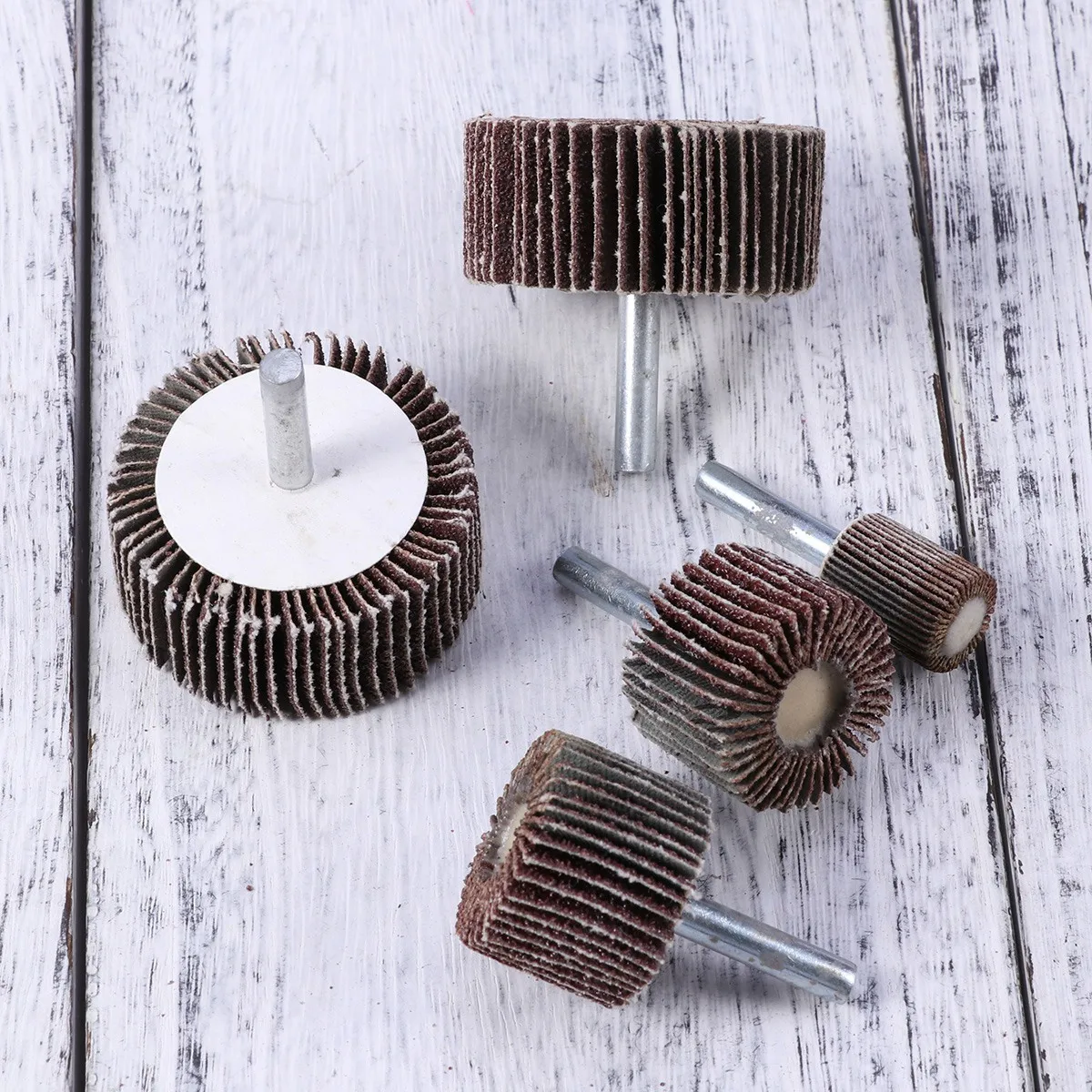 

10pcs Abrasive Cloth Wheel Handle Impeller Grinding Polishing Alumina Material Durable Sanding Discs Flap Wheel For Metal
