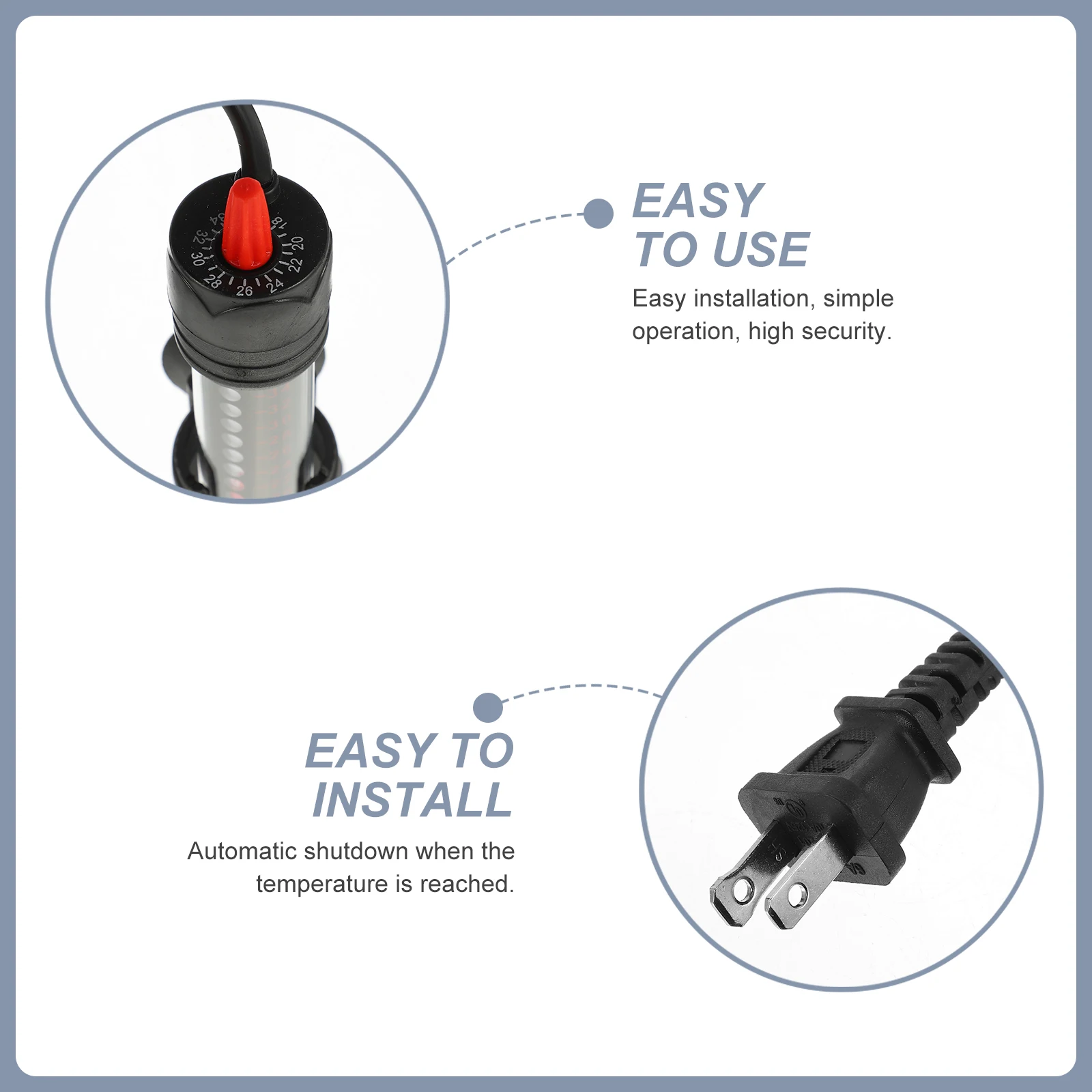 

2Pcs Glass Aquarium Heater Heating Rod with Thermostat Easy Installation Safe Reliable Fresh and Saltwater Fish Tank Temperature