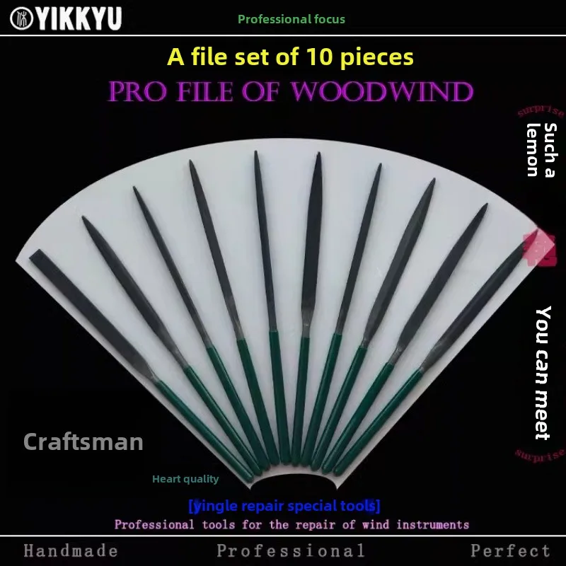 

Инструменты для ремонта музыкальных инструментов Набор для ремонта духовой музыки Напилки различных форм Многофункциональные импортные файлы (10 шт.)