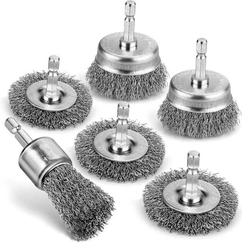 10styles Steel Wire Brush Wheel Cup Brush Metal Polishing Rotary Cleaning Rust Corrosion Rust Removal Edge Grinding Deburring