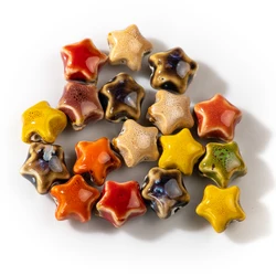 Colorido cerâmica Star Shape Beads, Porcelana Bead para fazer jóias, pulseira e colar, XN045, 17 #, 10pcs