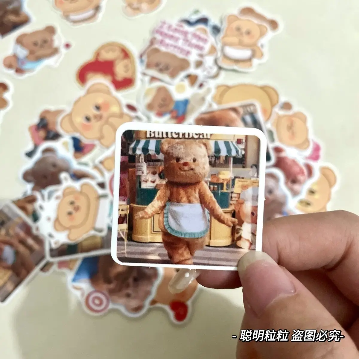 Adesivo orso burro Alta bellezza Ins Cartoon Simpatico modello piccolo Adesivo impermeabile per decorazione conto mobile