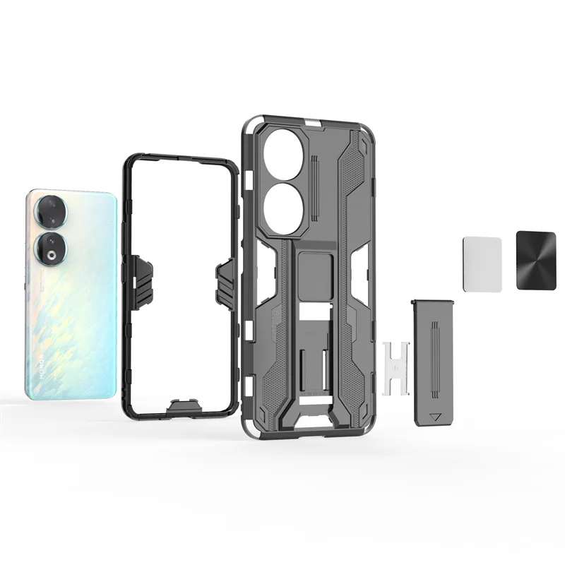 Armor Funda For Honor 90 5G Case Car Magnetic Holder Stand Phone Back Cover For Xonor Honer Honar 90 Honor90 5G Shockproof Coque