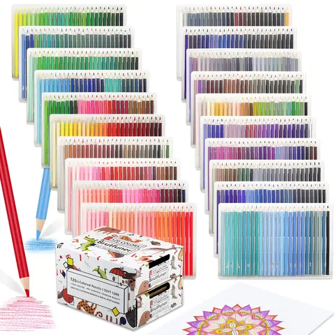 Colored Pencils Set of 520 Colors, Professional Oil Based Colored Pencils for Adults and Kids, Art Supplies for Drawing Art