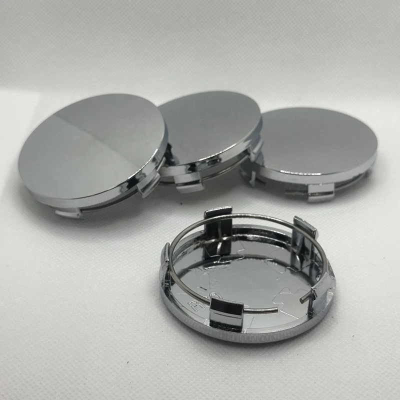 4Pcs/Set 60mm ABS Car Wheel Hub Center Cap Cover Black Silver Universal Vehicle Rims Dust- proof Cover Hubcaps Hub Center Cover