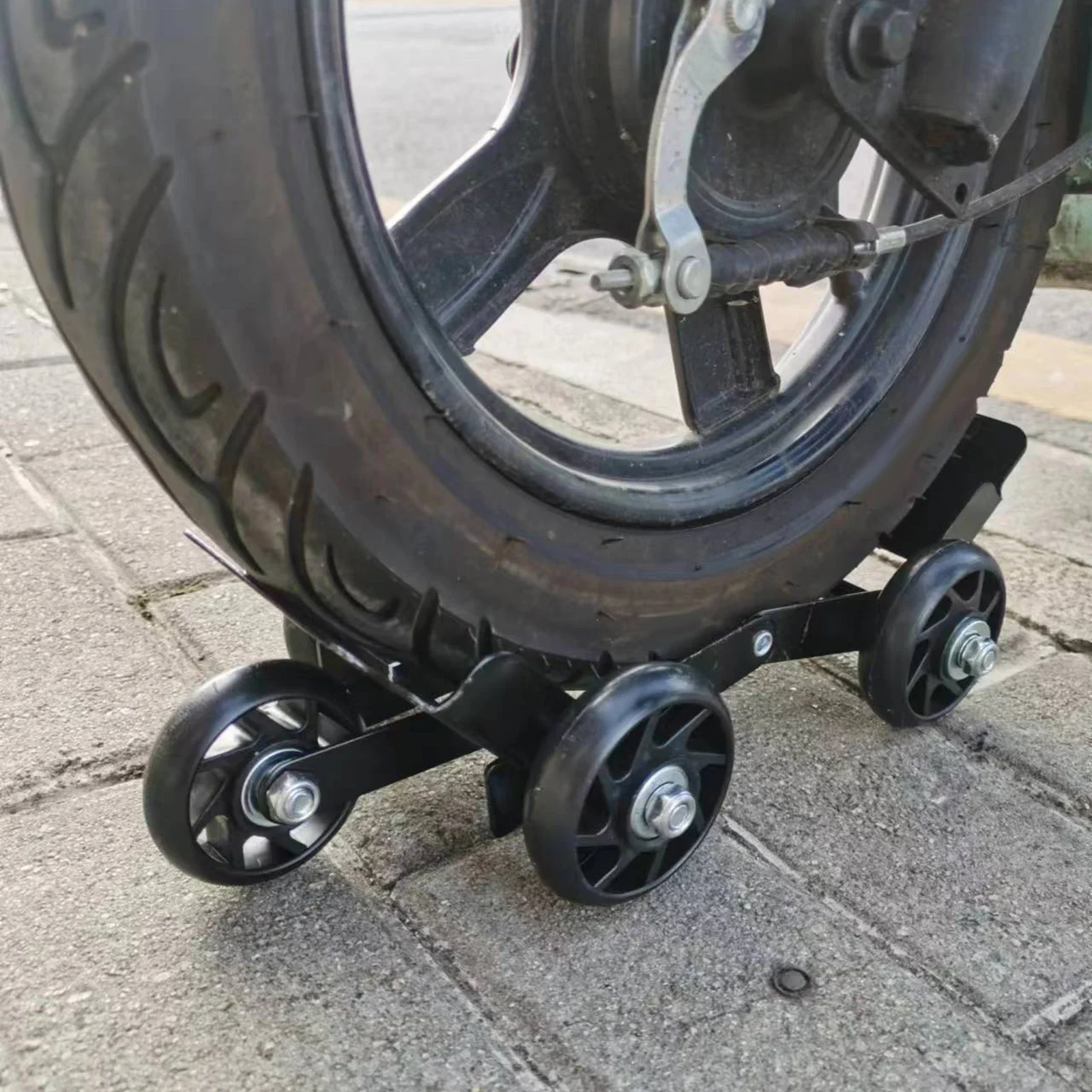 Universal Electric Scooter Flat Tire Moving Cart Foldable Motorcycle Tire Dolly Emergency Rescue Trolley