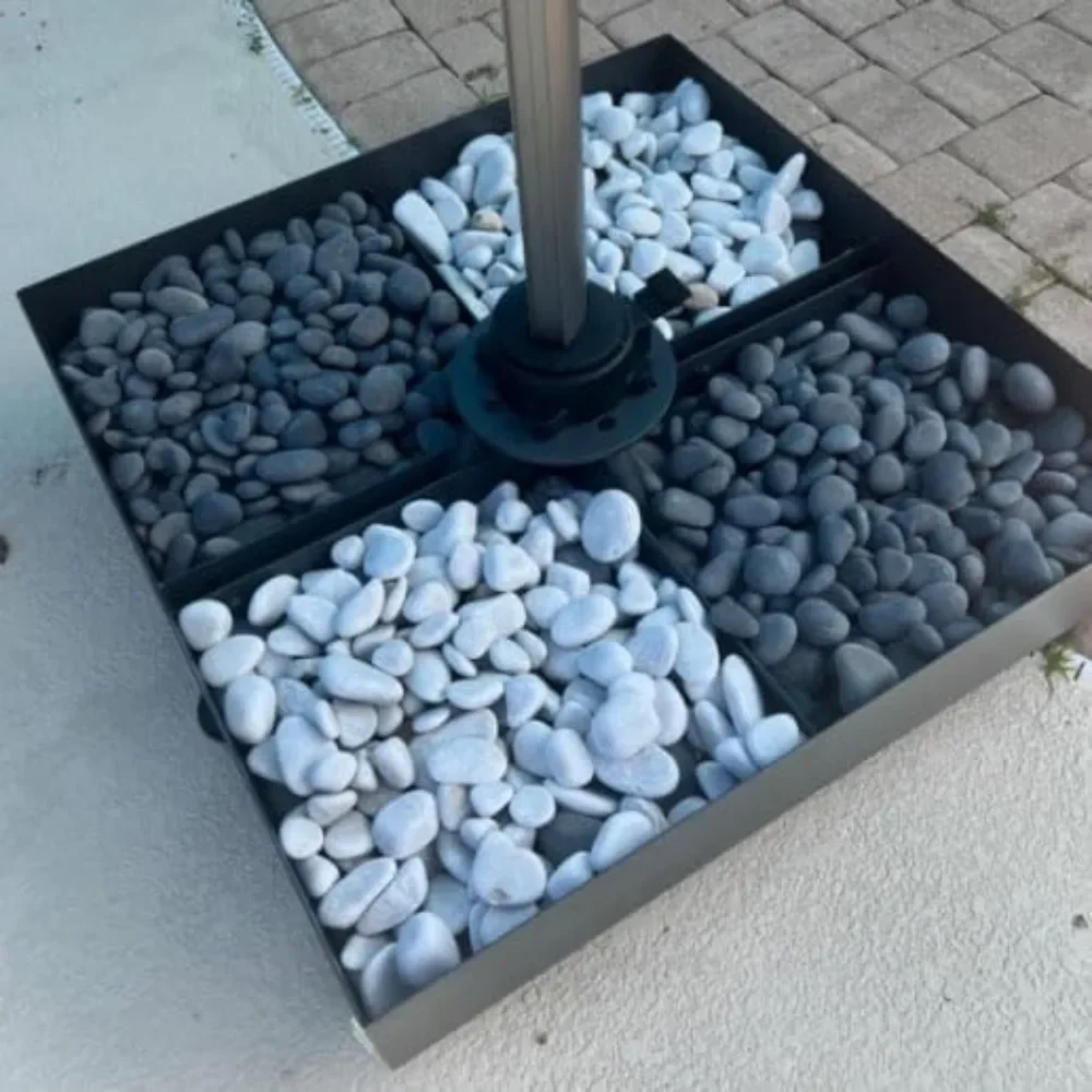 

Patio Umbrella Base WK4500, with 4 Lockable Wheels 1100 lbs High Capacity Heavy-Duty Cantilever Offset Steel Weighted