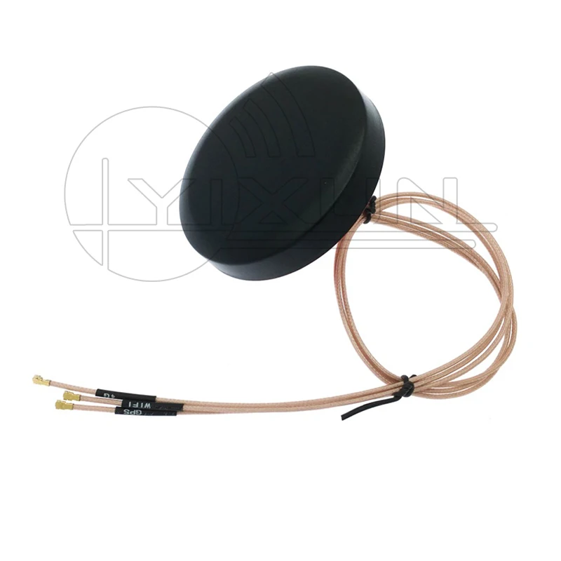 4G GPS WIFI three in one combined outdoor waterproof GPRS GSM LTE 2.4G Cabinet antenna U.FL IPEX connector 28DBI RG178 cable