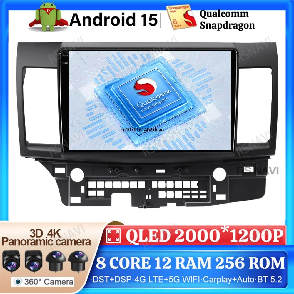Android 15 Car Radio For Mitsubishi Lancer 10 2007 - 2014 4G LTE 2 DIN BT Multimedia GPS DSP DVD Wireless Carplay Auto Head Unit