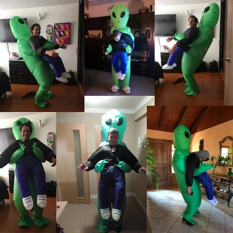 Coslan Halloween ET Alien Inflatable Suit Monster inflatable Costumes Scary Green Alien Cosplay Costume For Adult Party Festival