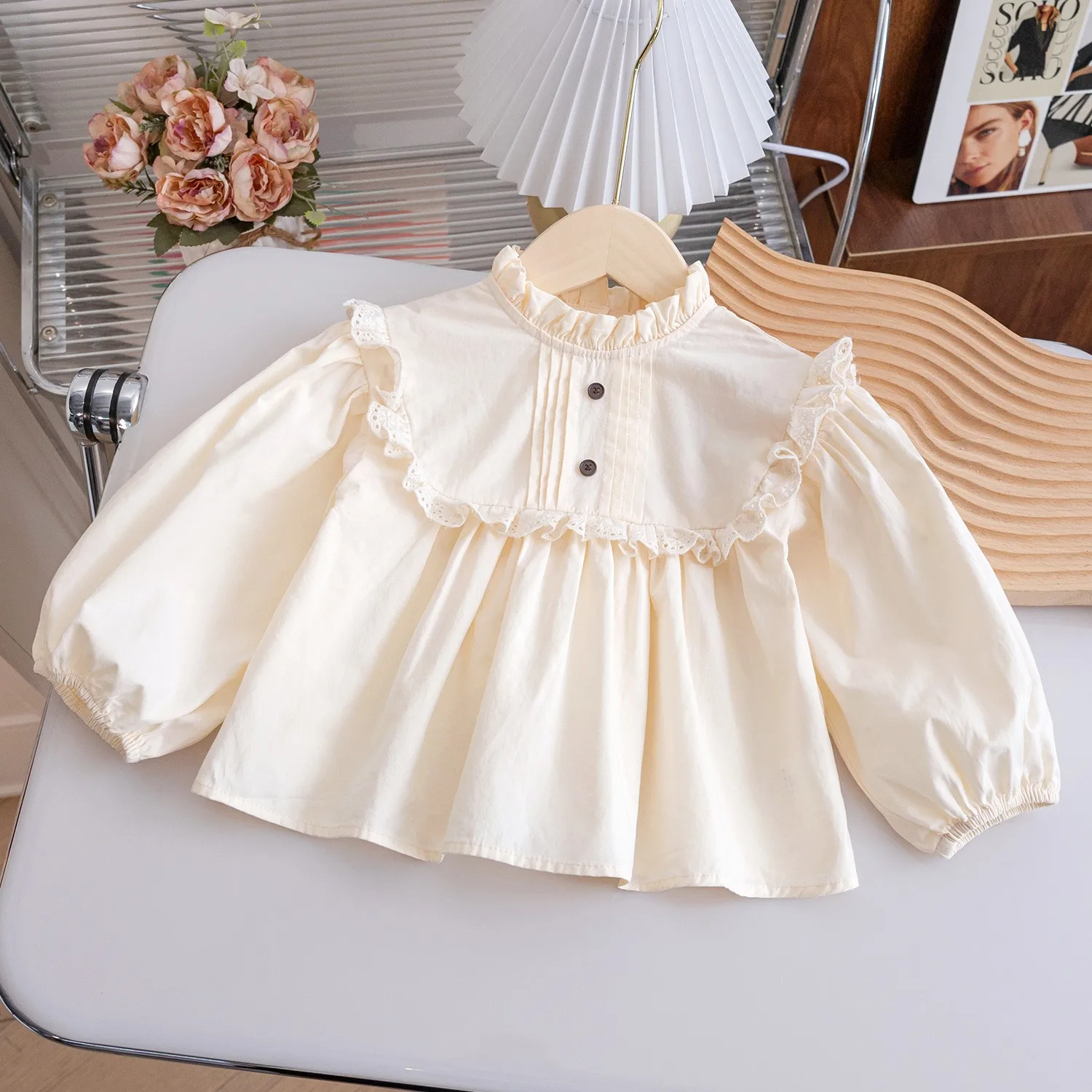 

girls' shirt for spring and autumn Korean version children's wear Pure cotton pullover for gilrs Tops