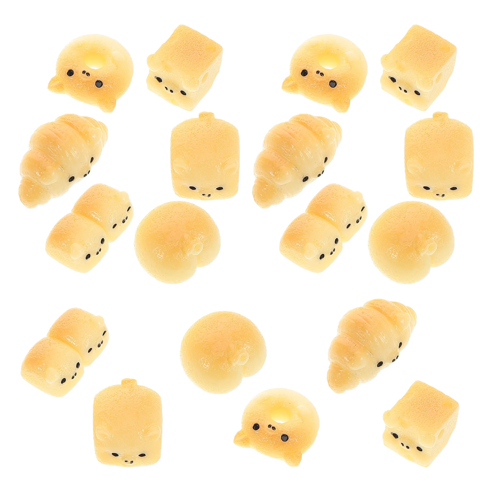 

18Pcs Bread Animal Figurines Cute Cartoon Resin Miniature Charms Keychain Backpack Decor Accessories Collectibles