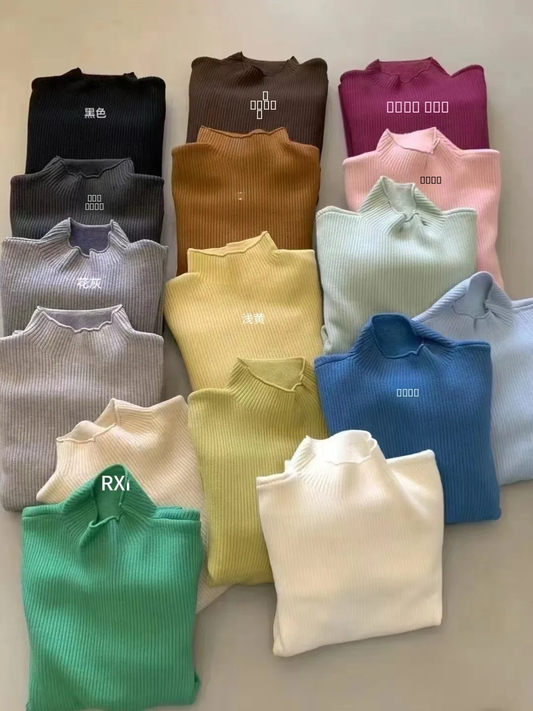 

RXran Осенне-зимняя утепленная вязаная водолазка с высоким воротником, однотонная, с длинным рукавом, для повседневной носки