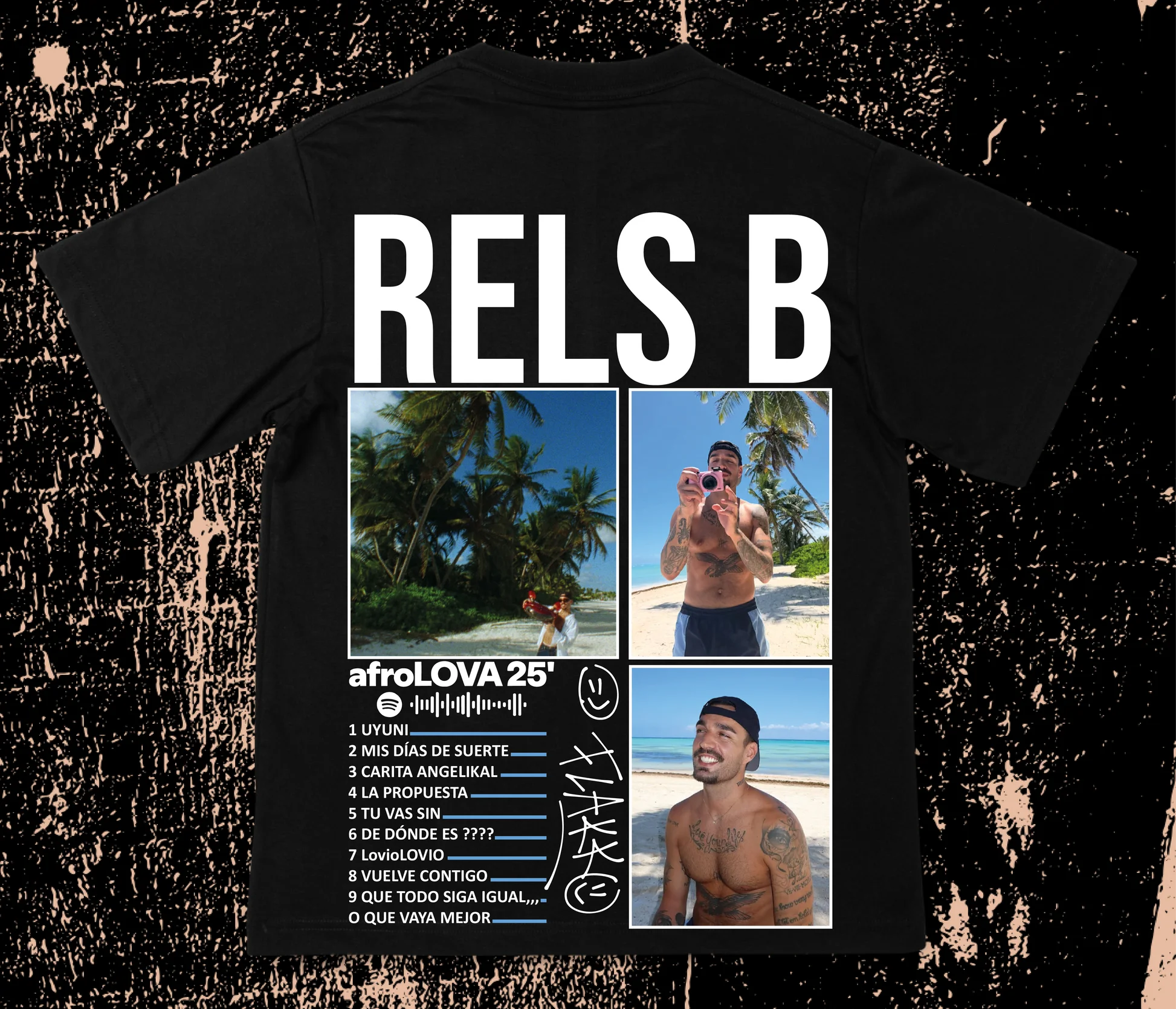 

Rels B AfroLOVA Retro Y2k Short Sleeved Harajuku Fashion Top Round-neck Cotton Loose Casual Sporty Streetwear Unisex