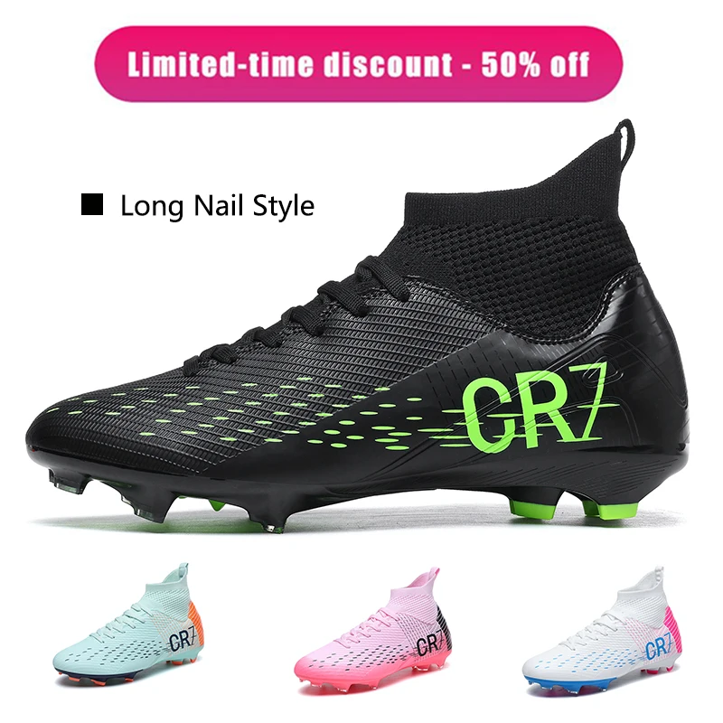 

Men Football Boots TF/FG Sports Studded Society Soccer Cleats Kids Turf Indoor Outdoor Training Non Slip Children Football Shoes