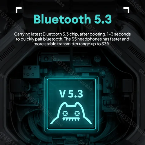 Imagen 2 del producto Zombie Cat S5 auriculares Bluetooth Control táctil auriculares inalámbricos ENC cancelación de ruido auriculares plegables sobre la oreja conexión Dual