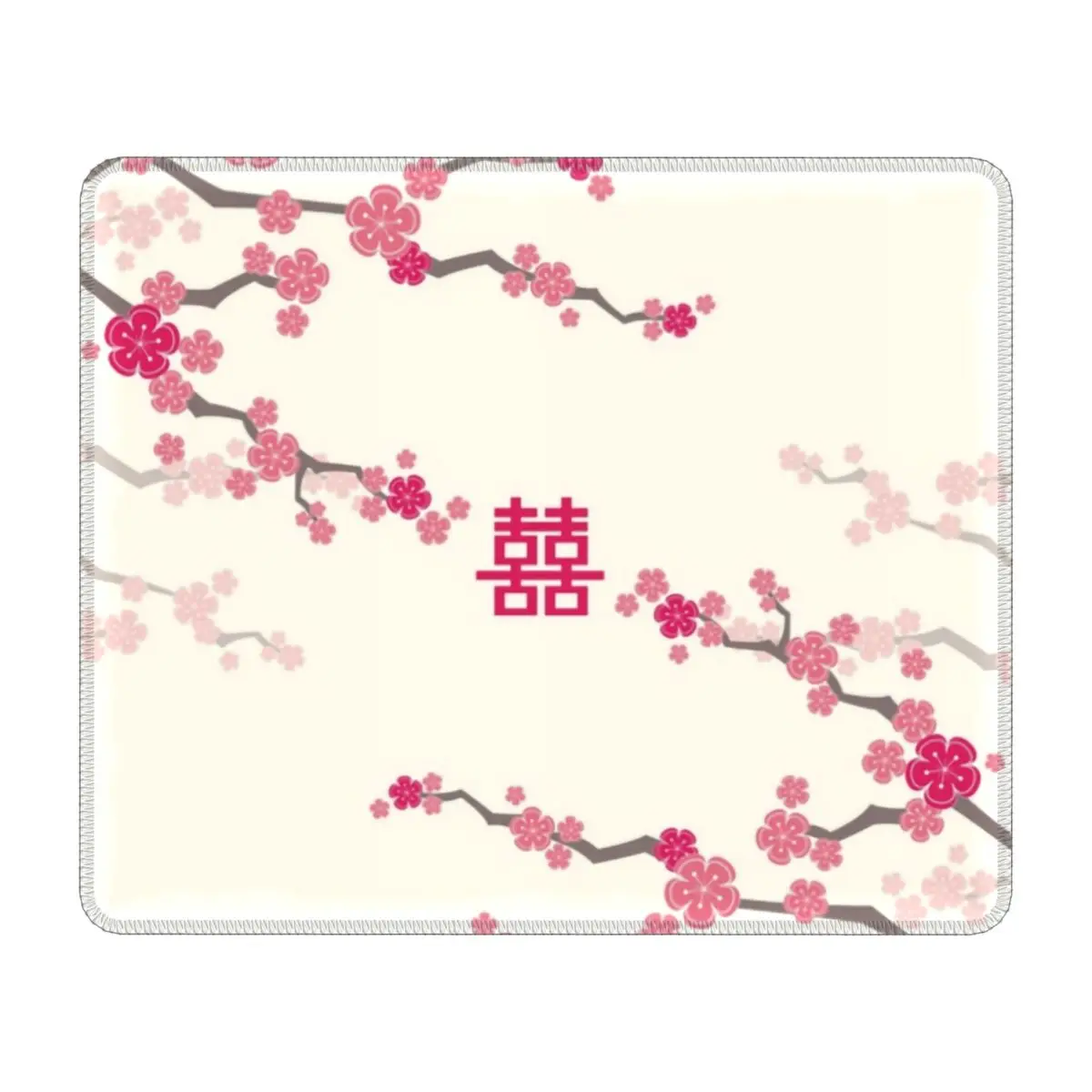 Gaming Mouse Pad Non-Slip Rubber Cherry Blossoms On Cream And Chinese Wedding Mousepad Office Japanese Sakura Laptop Desk Mat